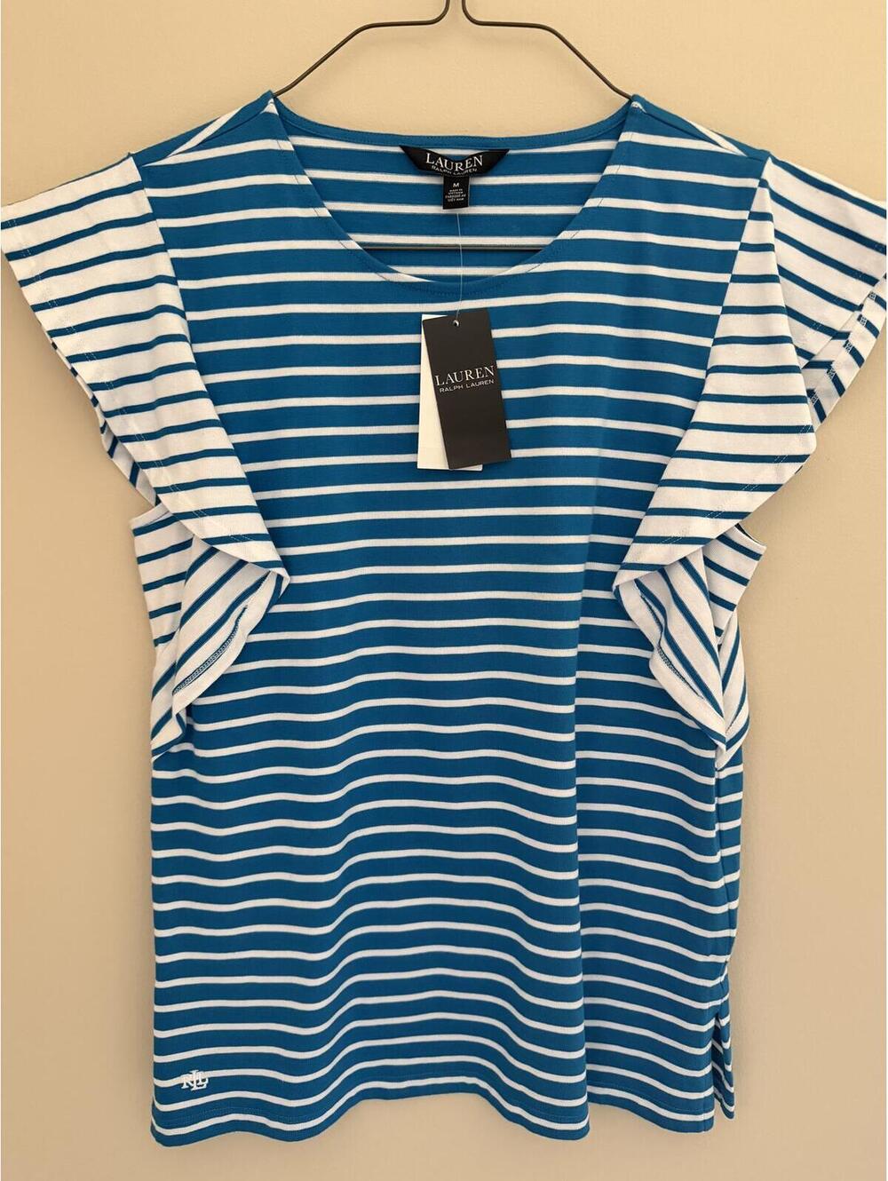 M Lauren Ralph Lauren blue/white striped top